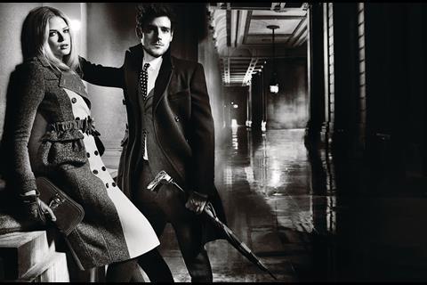 Noirish images shot by Mario Testino have put Burberry ahead of the pack